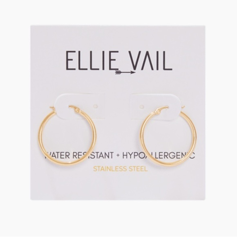 Ellie Vail Laurette Medium Hoop Earrings in Gold